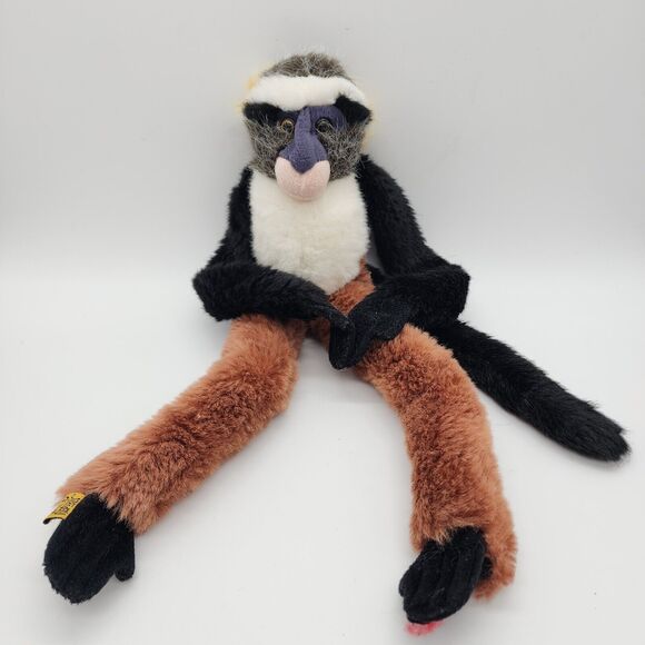 Wild Republic Hanging Monkey Plush Stuffed Animal 17" Brown Legs Vintage 1999 - Picture 1 of 9